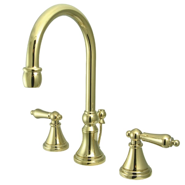 8" Widespread Bathroom Faucet, Polished Brass